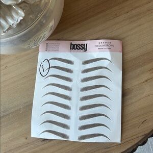 Bossy Studio Top Rated Temporary Eyebrow Tattoos Medium Brown